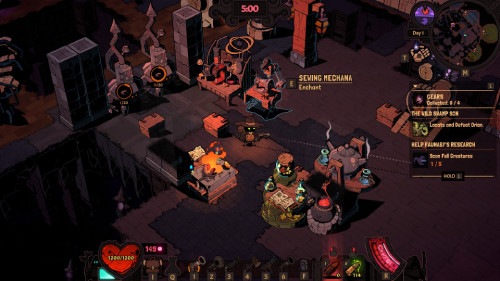 A screenshot of Wizard with a Gun showing fire and poison research stations.